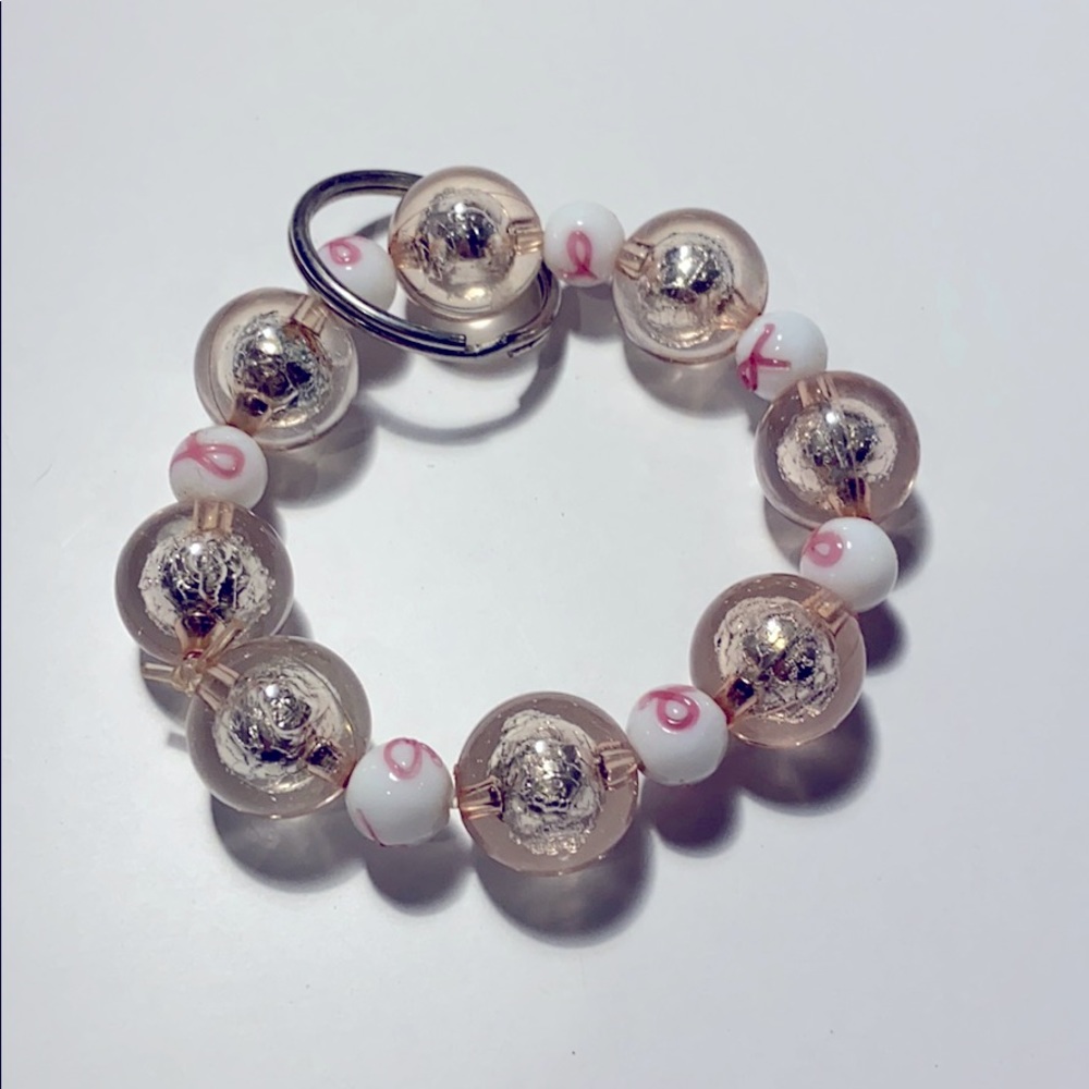 Breast Cancer Wristband Key Chain